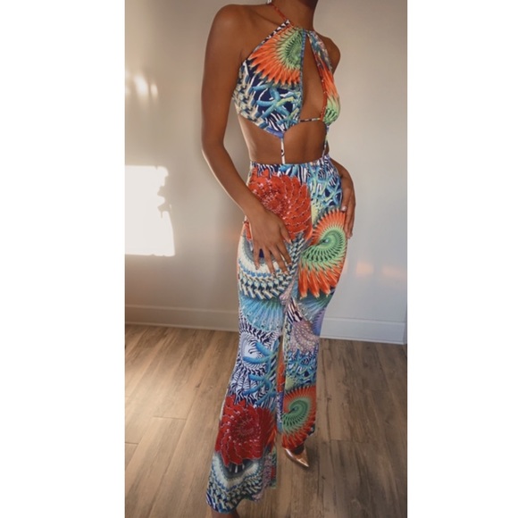 Multicolored Tropical Jumpsuit - Picture 3 of 3